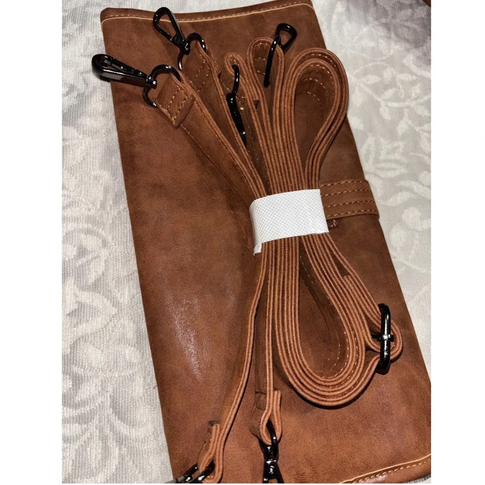 Little‎ Company Vienna Diaper Bag Cognac Brown Vegan Leather Tote baby Lee